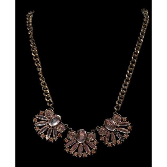 Funky Glam Y2K Style Floral Gemmed Statement Necklace (Missing Stone) - Picture 2 of 7